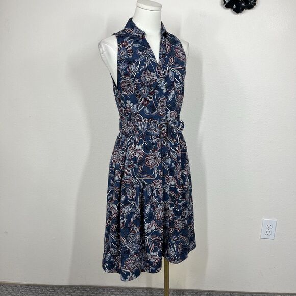 Maeve Dresses & Skirts - Maeve Anthropologie Dress Womens 00 Blue Paisley Calia Belted Shirt Boho